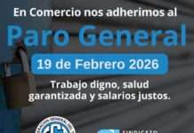 EL SINDICATO EMPLEADOS COMERCIO ZÁRATE, ADHIRIÓ AL PARO